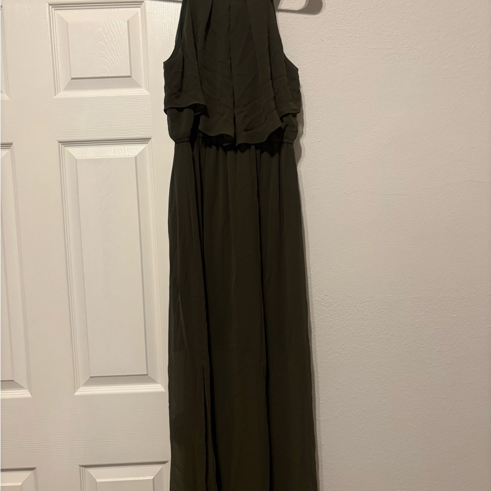 Elegant Olive Green Maxi Dress